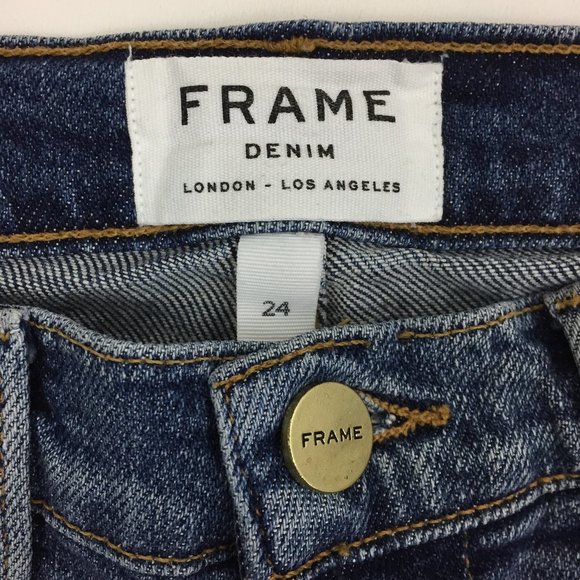 FRAME DENIM Barneys New York Beckett Wash Le High Straight Raw Step Hem Jeans - Picture 3 of 13